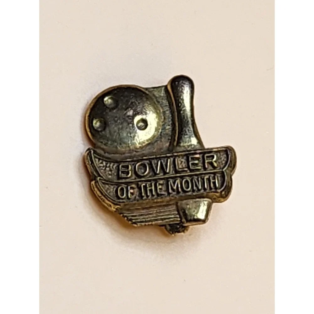 Antique BOWLER OF THE MONTH Lapel Pin Hat Pin Tie Tack Bowling Collectible‎